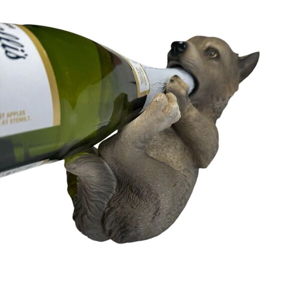 Wolf Pup Wine Bottle Holder Resin 2012 DWK - Picture 7 of 16